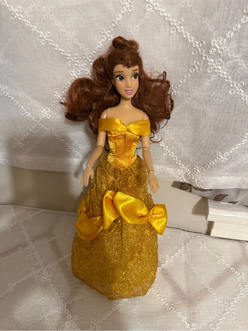Disney Yellow Gold Belle Doll Party Dress